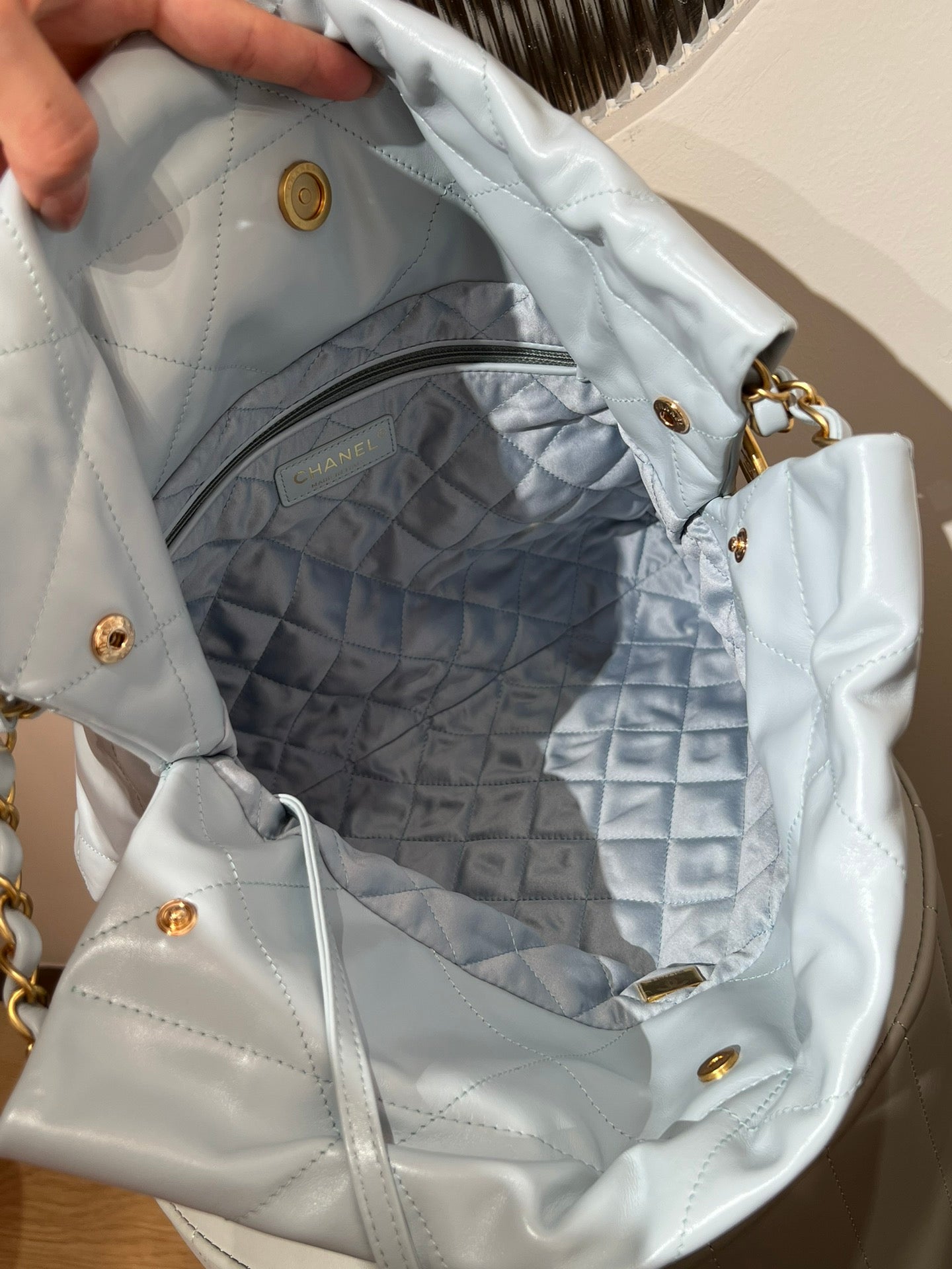 22 Bag Small Light Blue Lambskin Leather - Level X
