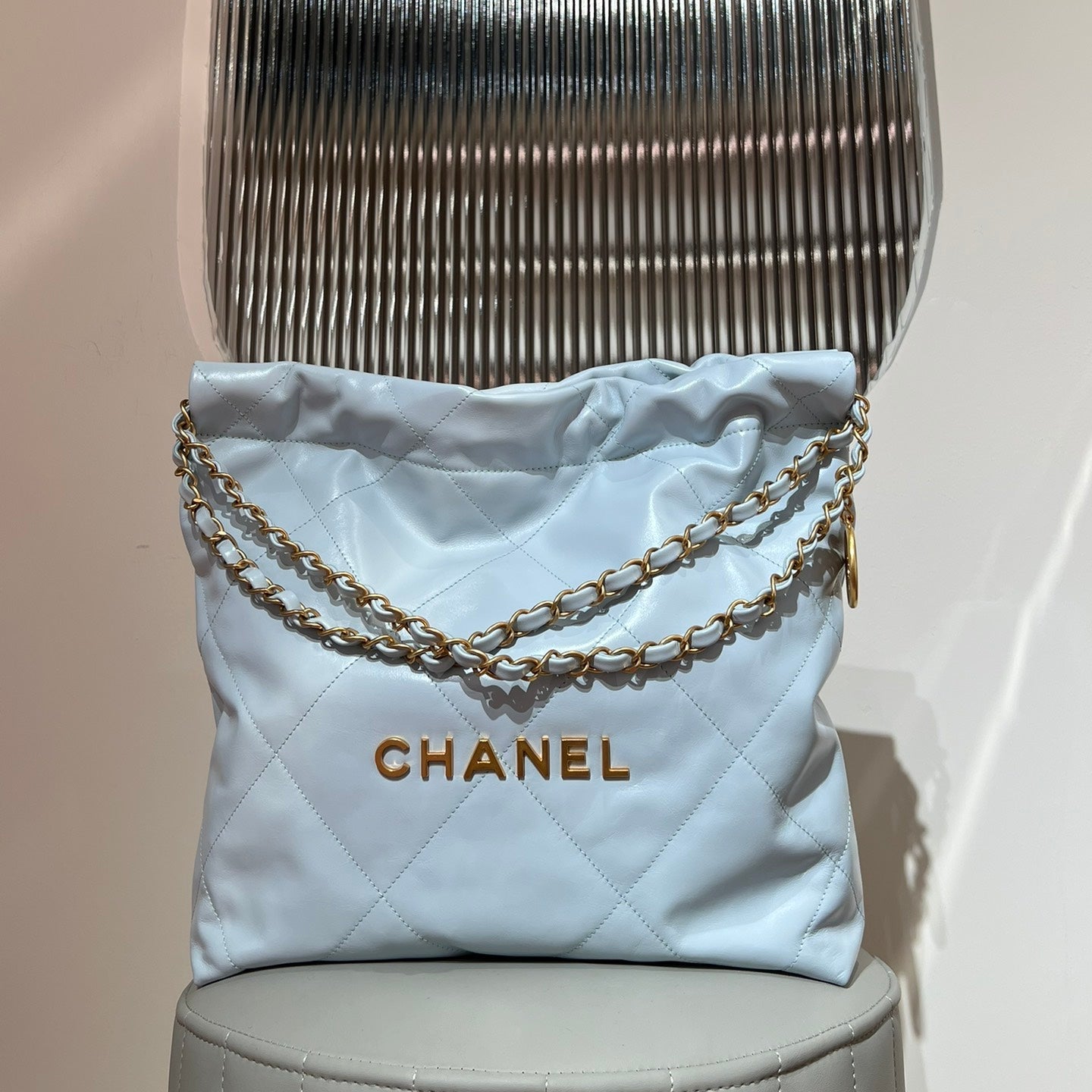 22 Bag Small Light Blue Lambskin Leather - Level X