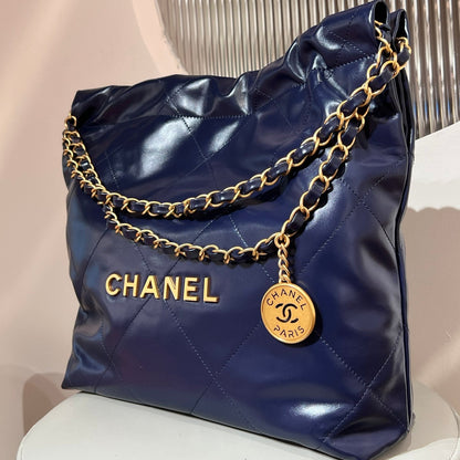 22 Bag Small Navy Blue Lambskin Leather - Level X