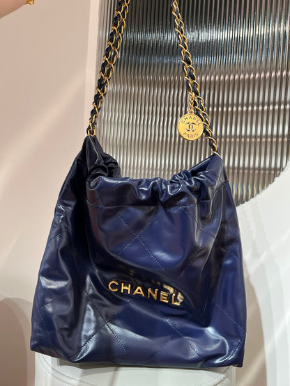 22 Bag Small Navy Blue Lambskin Leather - Level X