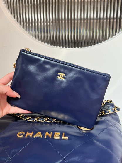 22 Bag Small Navy Blue Lambskin Leather - Level X
