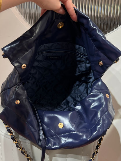 22 Bag Small Navy Blue Lambskin Leather - Level X