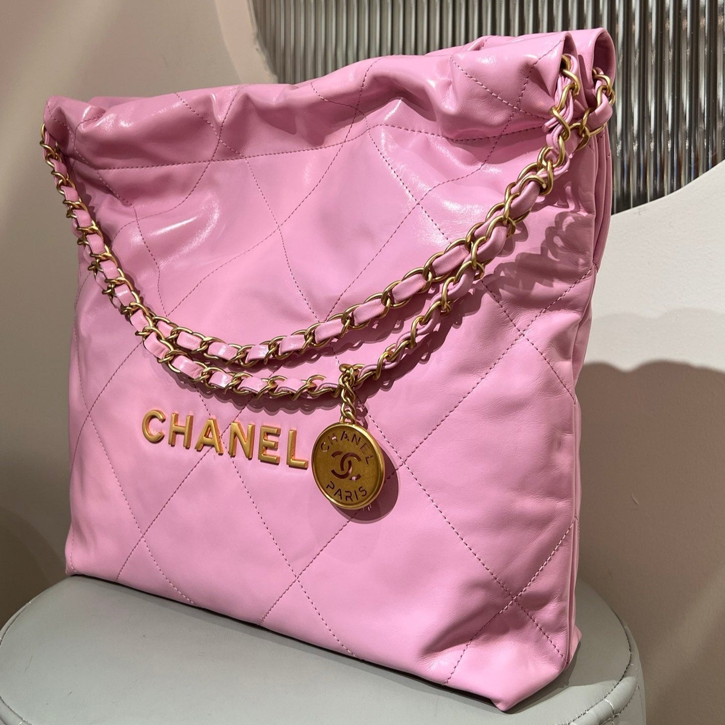 22 Bag Small Pink Lambskin Leather - Level X