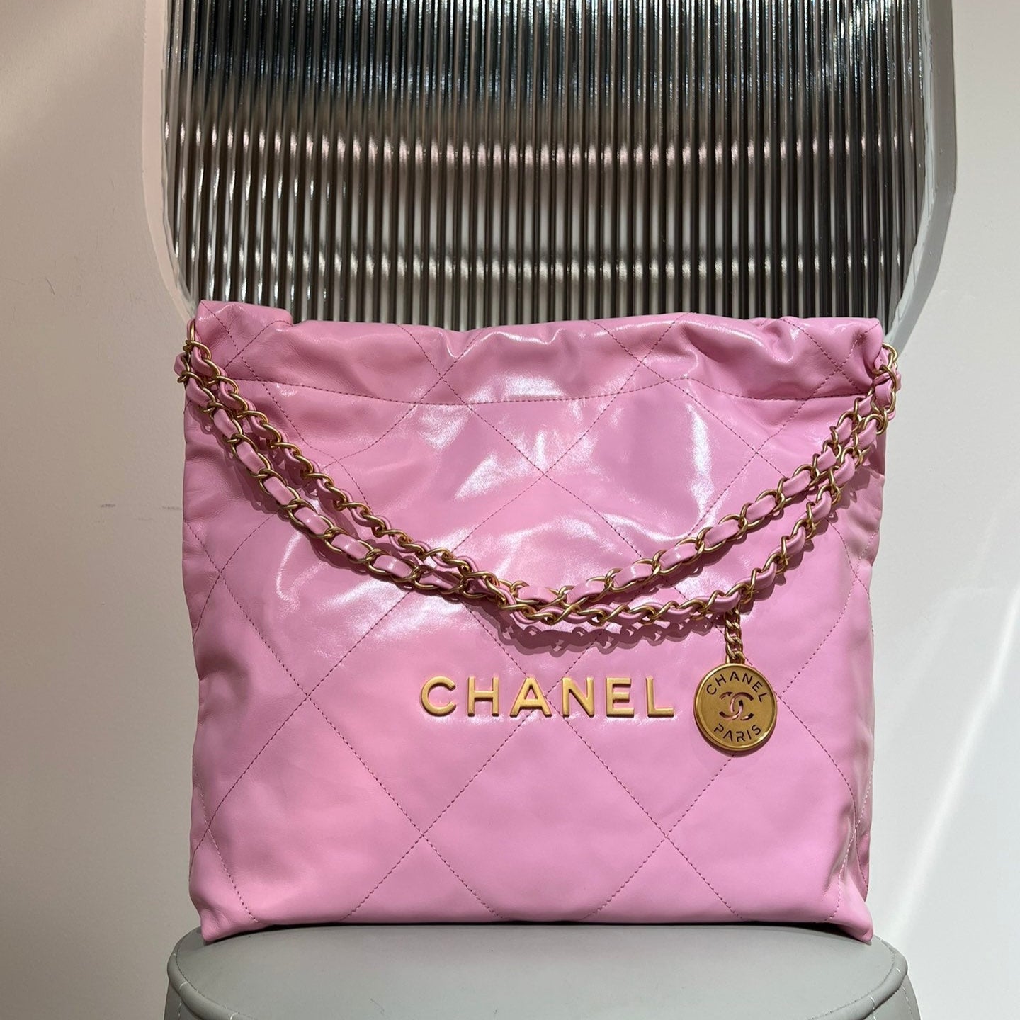22 Bag Small Pink Lambskin Leather - Level X
