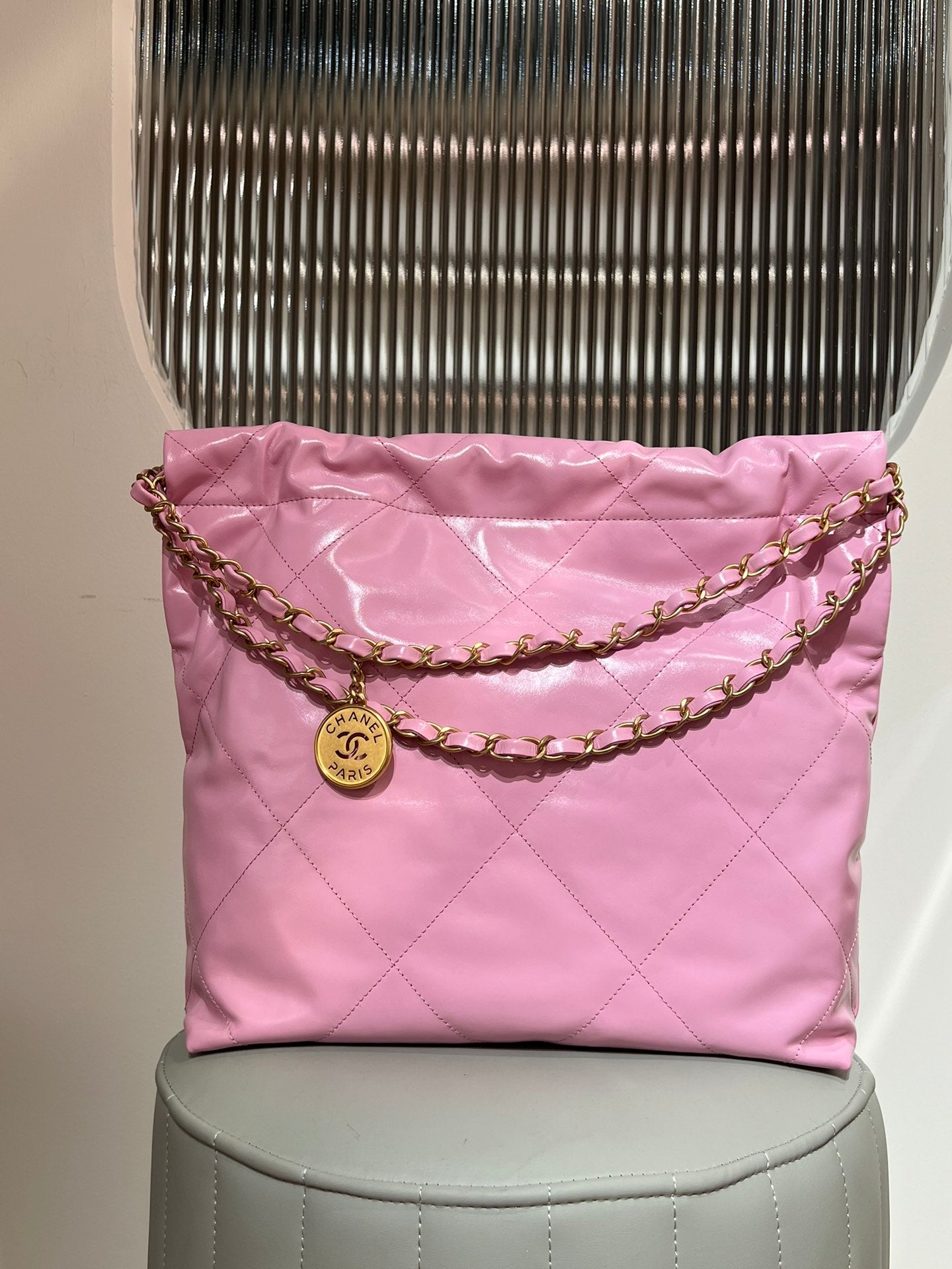 22 Bag Small Pink Lambskin Leather - Level X