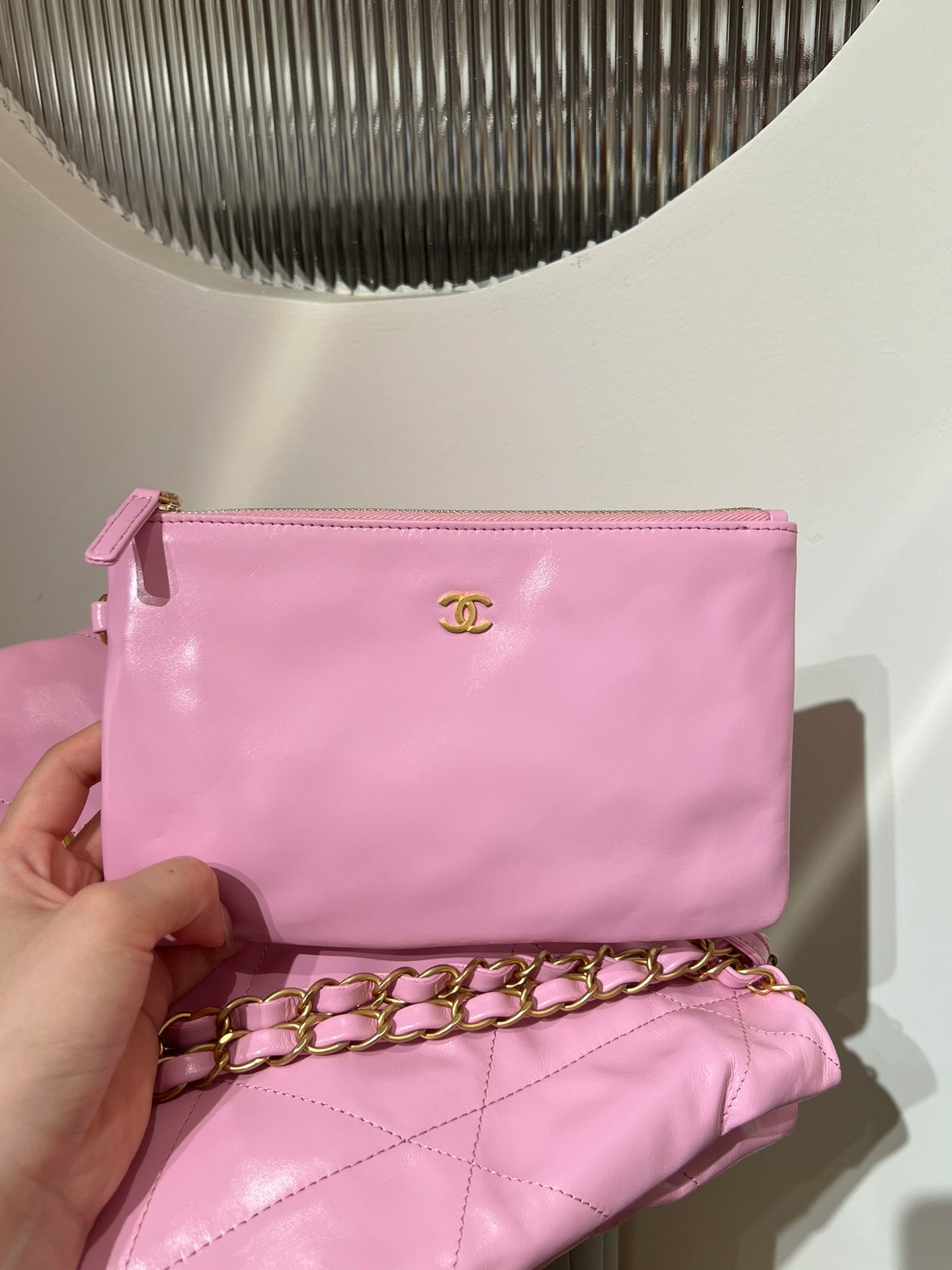 22 Bag Small Pink Lambskin Leather - Level X