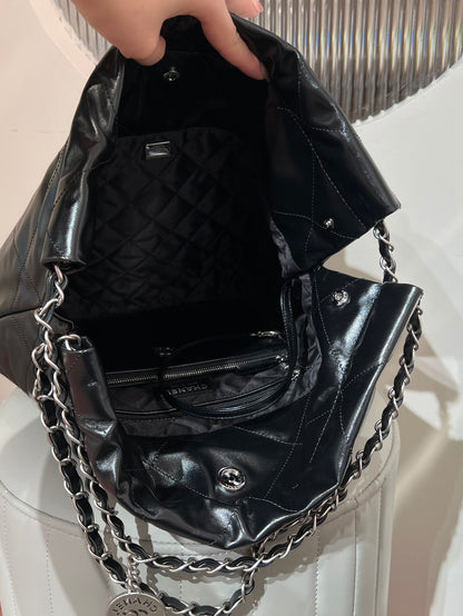 22 Bag Small Silver & Black Lambskin Leather - Level X