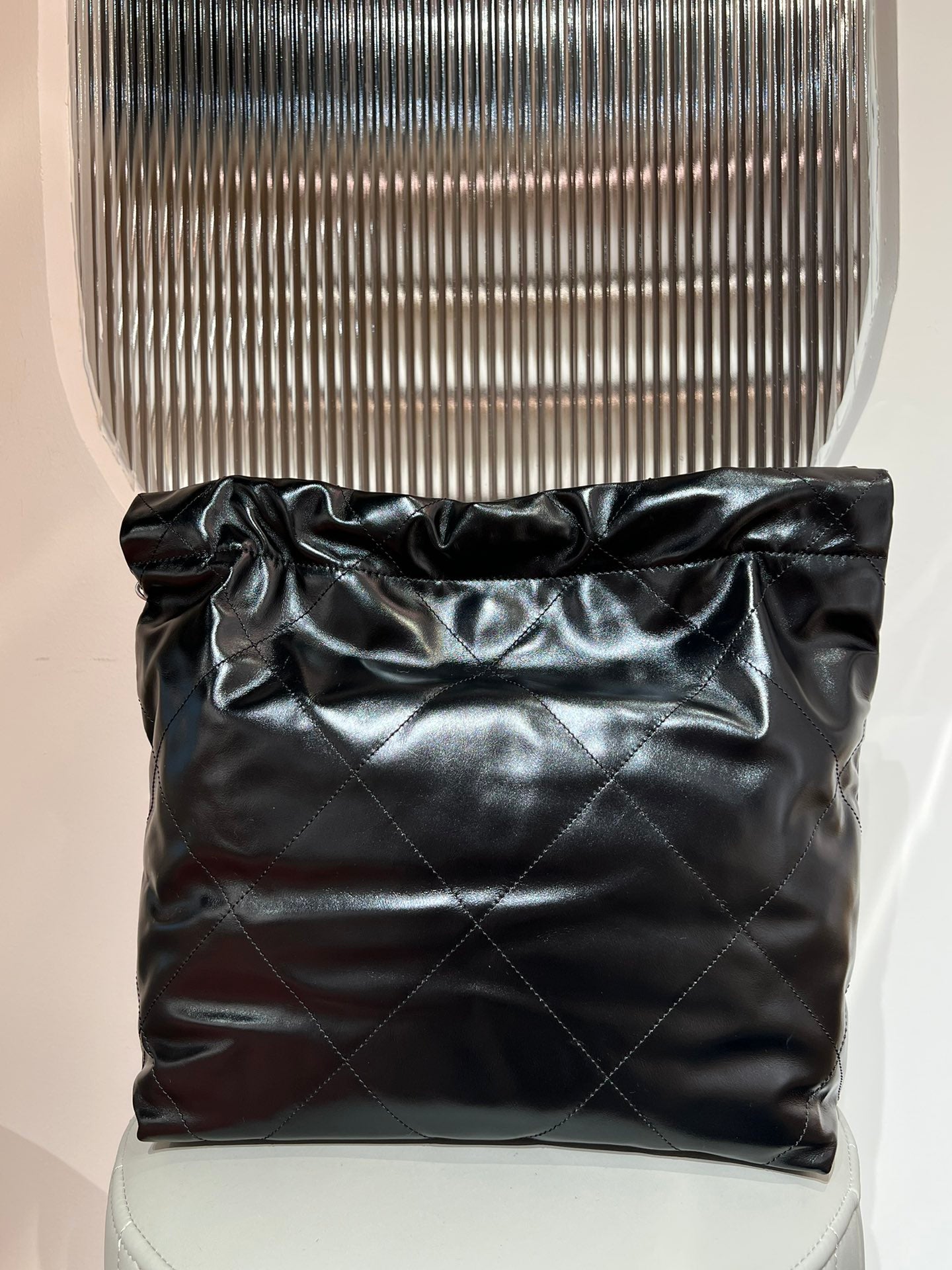 22 Bag Small Silver & Black Lambskin Leather - Level X