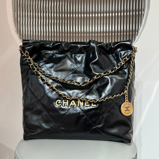 22 Bag Small Gold & Black Lambskin Leather - Level X