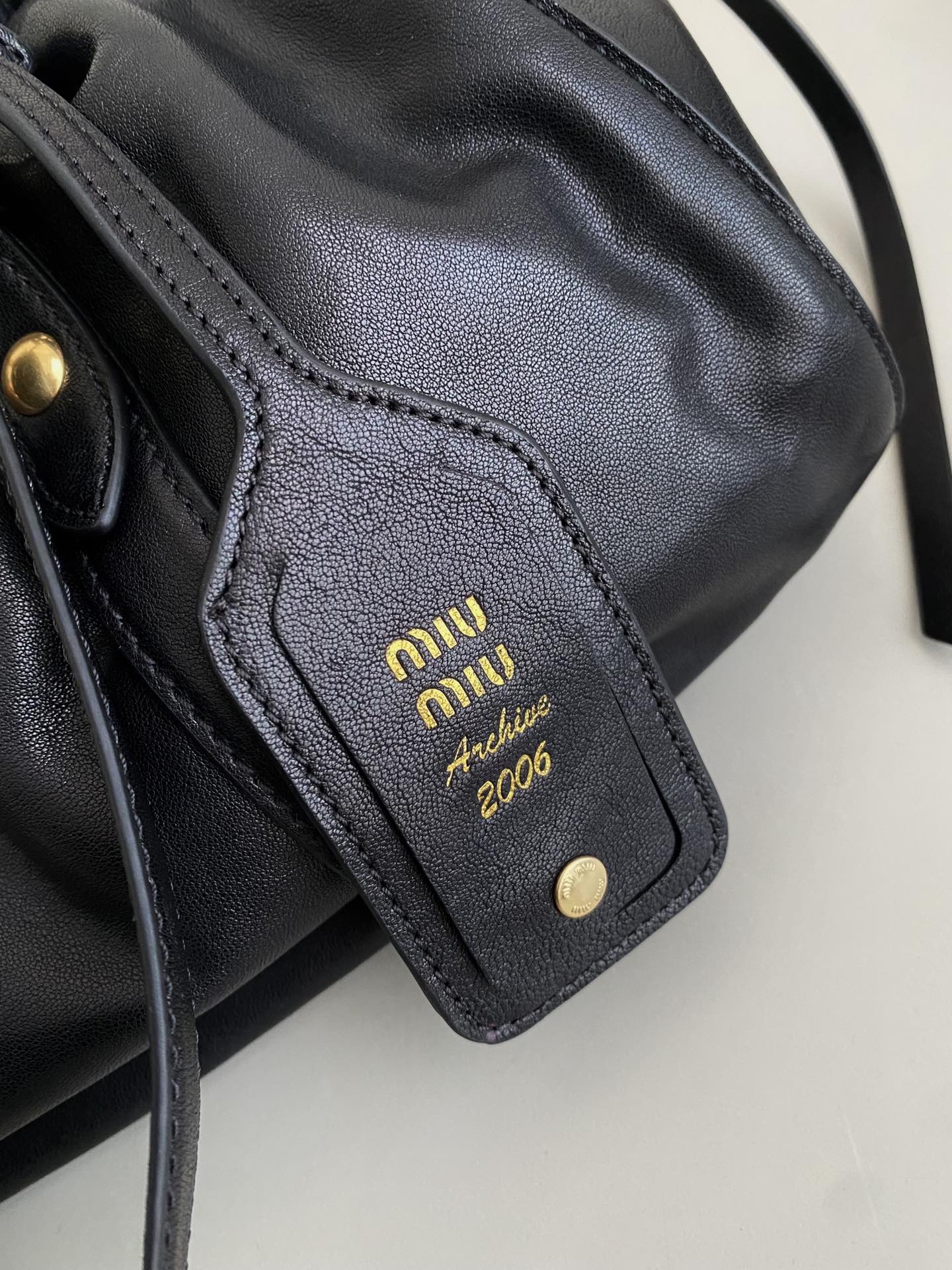 Black Joie Nappa Leather Bag MIU - Level 5