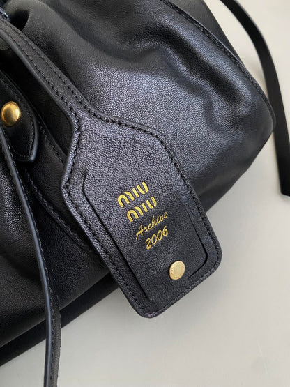 Black Joie Nappa Leather Bag MIU - Level 5