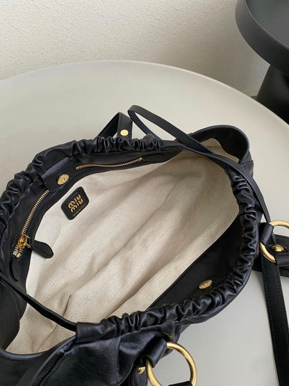 Black Joie Nappa Leather Bag MIU - Level 5