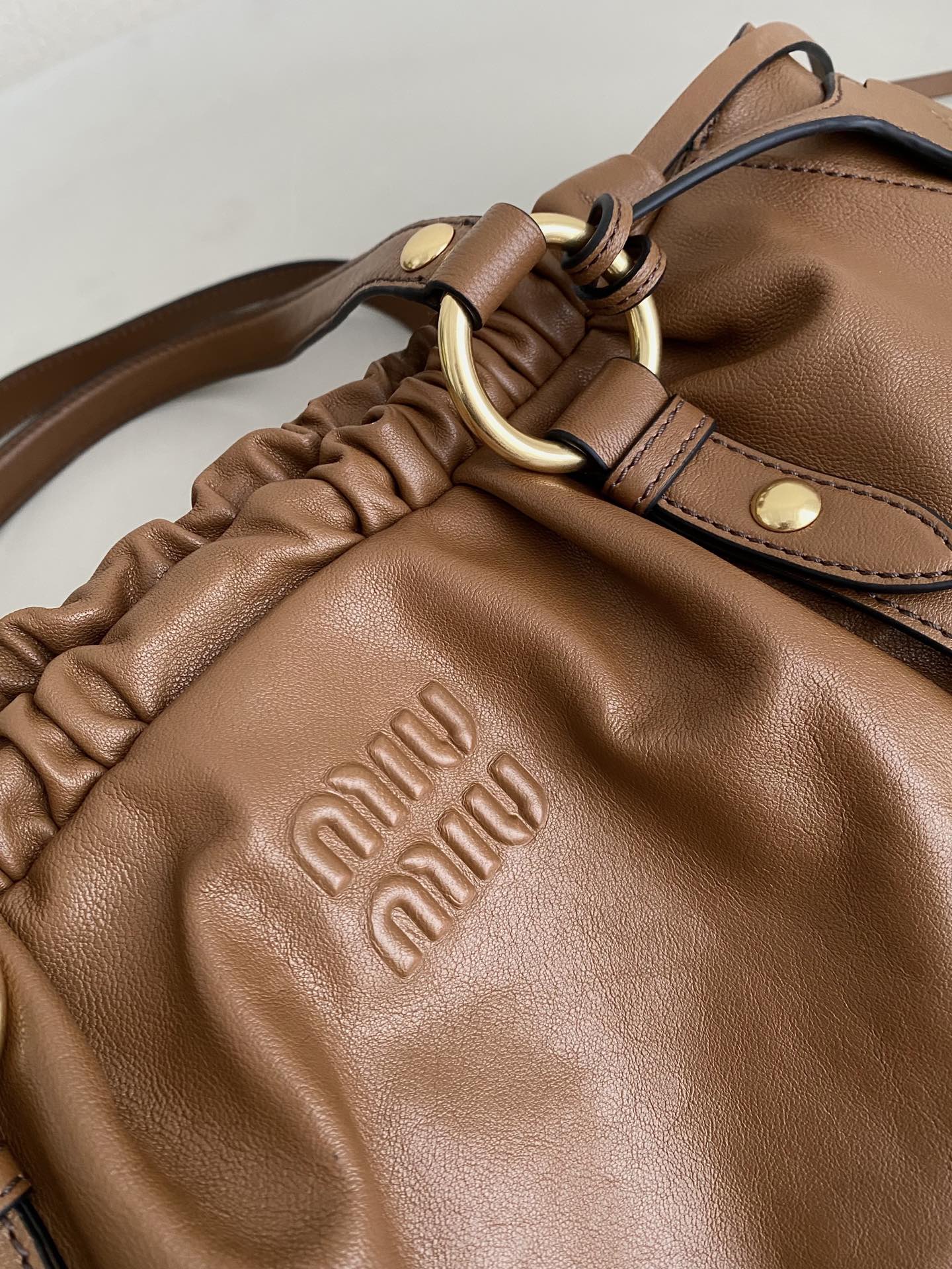 Brown Joie Nappa Leather Bag MIU - Level 5