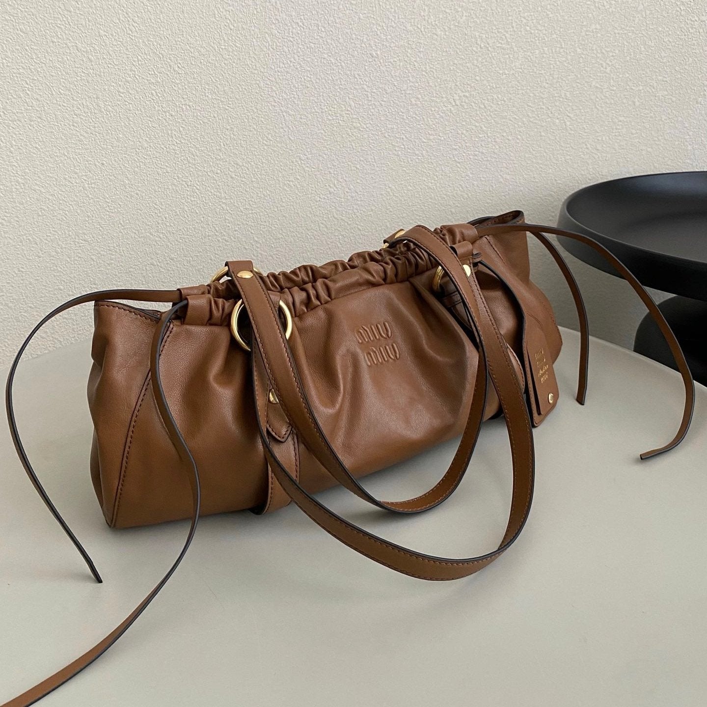 Brown Joie Nappa Leather Bag MIU - Level 5