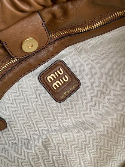 Brown Joie Nappa Leather Bag MIU - Level 5