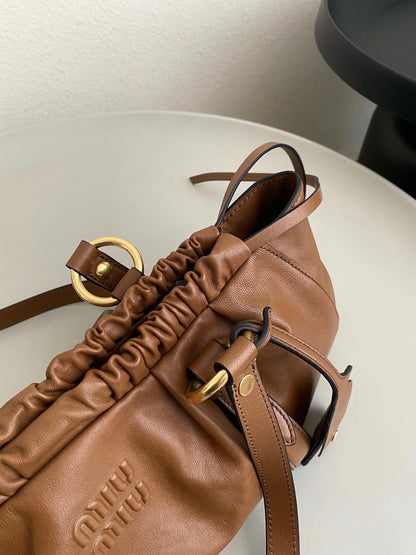 Brown Joie Nappa Leather Bag MIU - Level 5