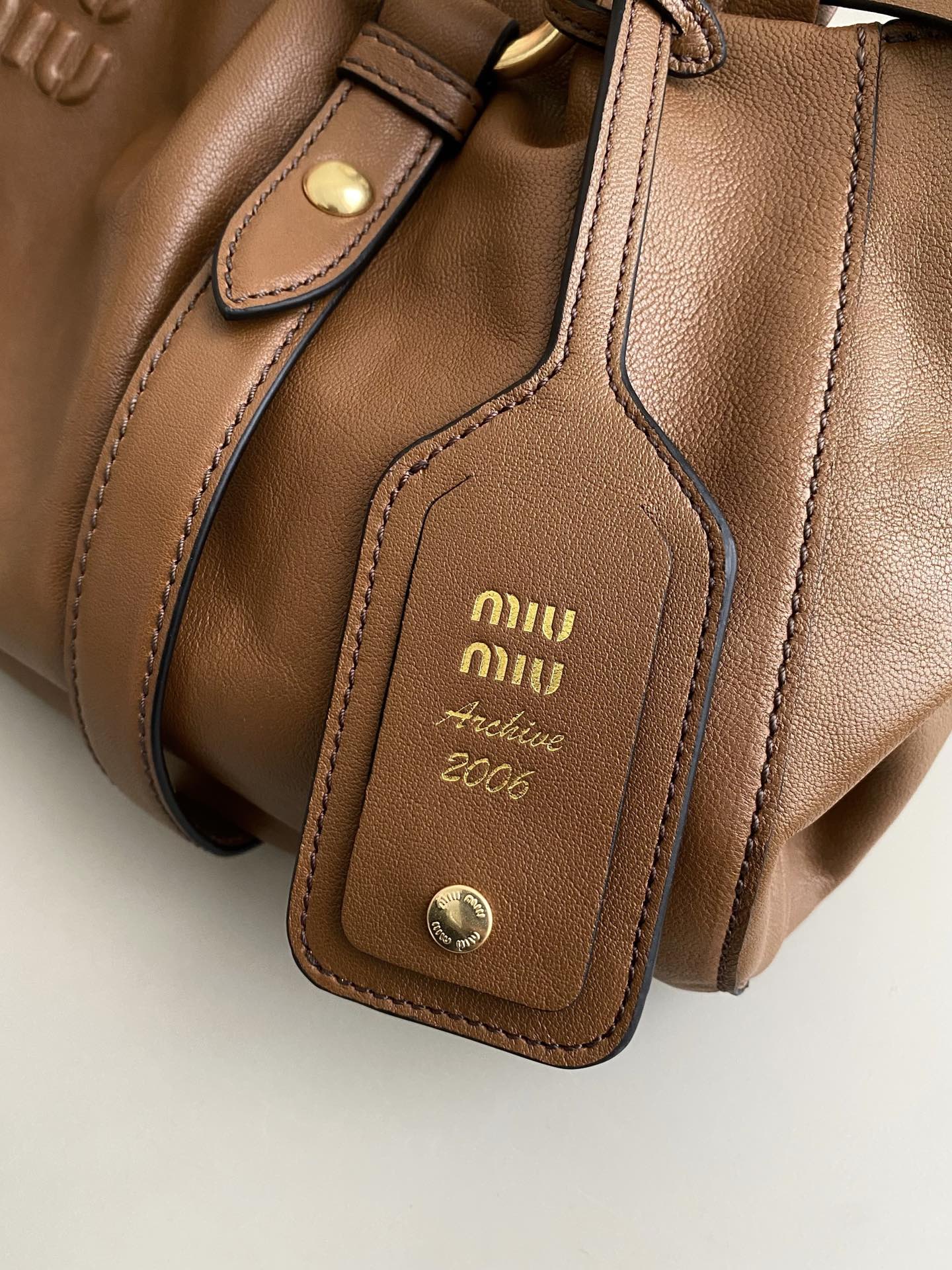 Brown Joie Nappa Leather Bag MIU - Level 5