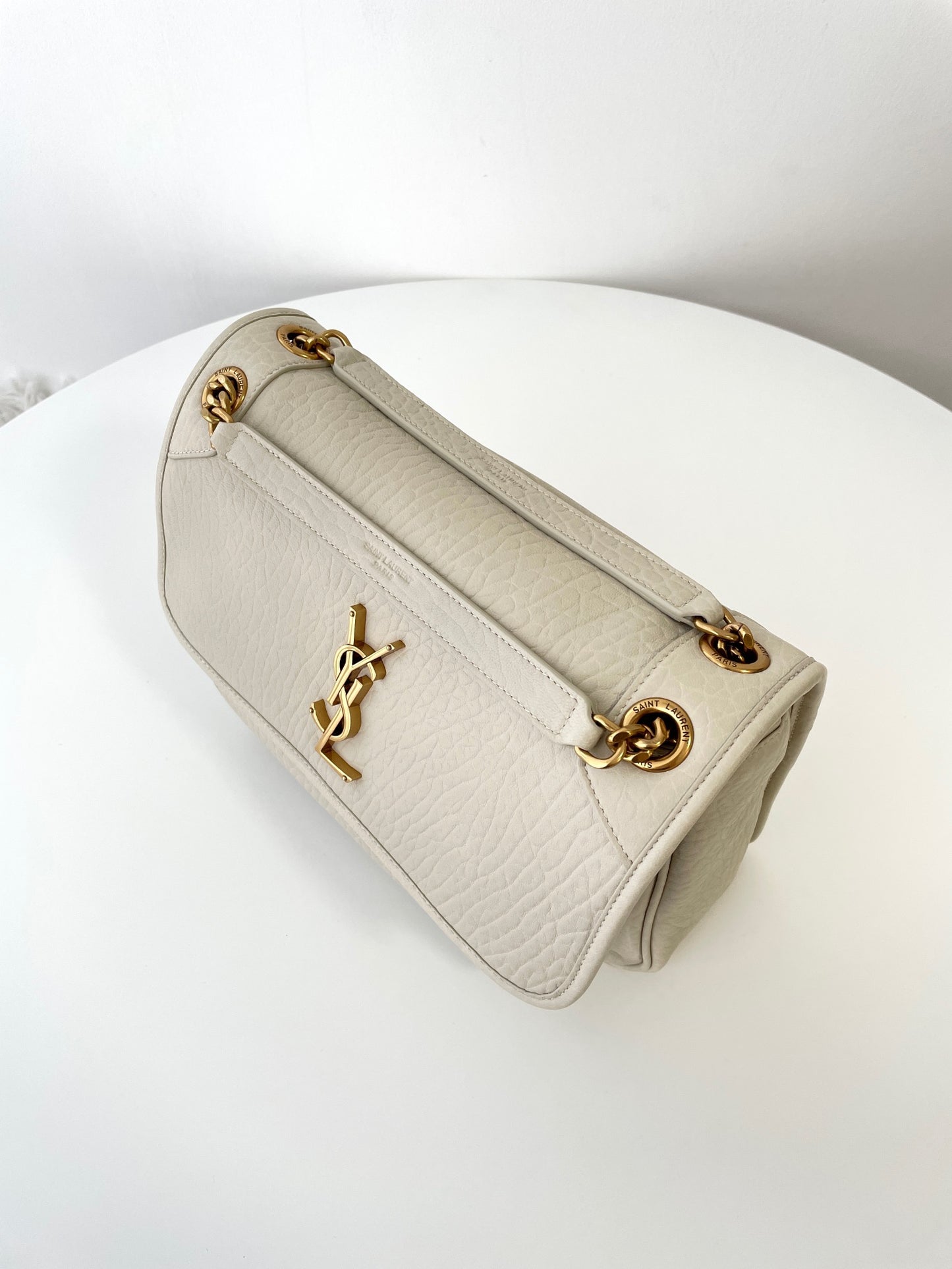 Cream White Leather Niki Shoulder Bag - Level 5