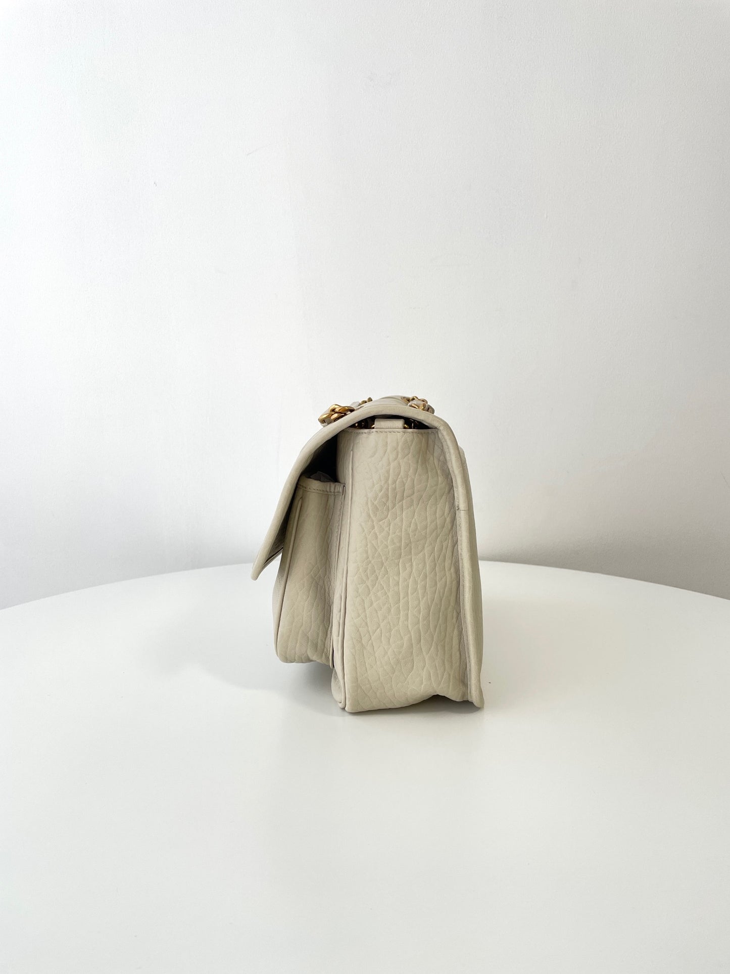 Cream White Leather Niki Shoulder Bag - Level 5
