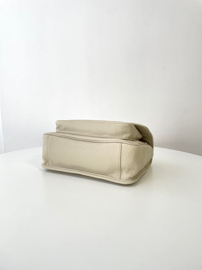 Cream White Leather Niki Shoulder Bag - Level 5