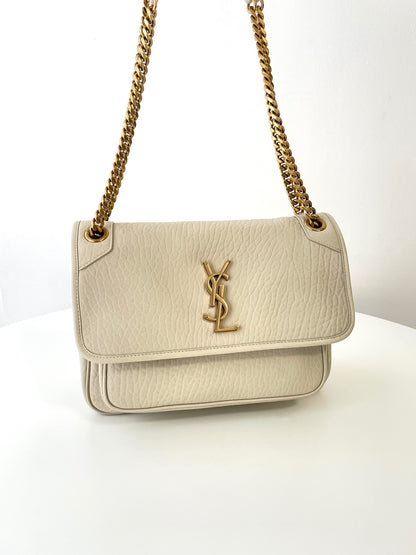 Cream White Leather Niki Shoulder Bag - Level 5
