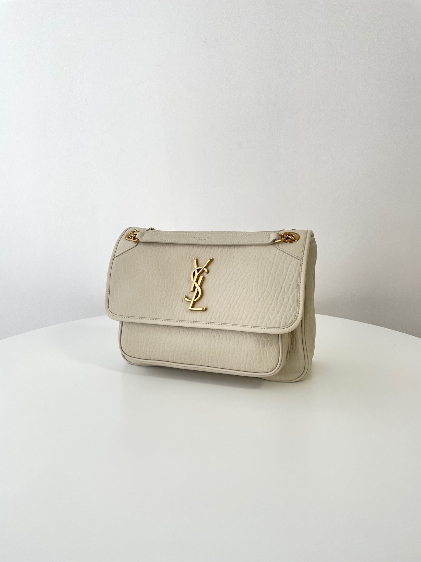 Cream White Leather Niki Shoulder Bag - Level 5