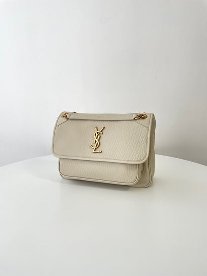 Cream White Leather Niki Shoulder Bag - Level 5