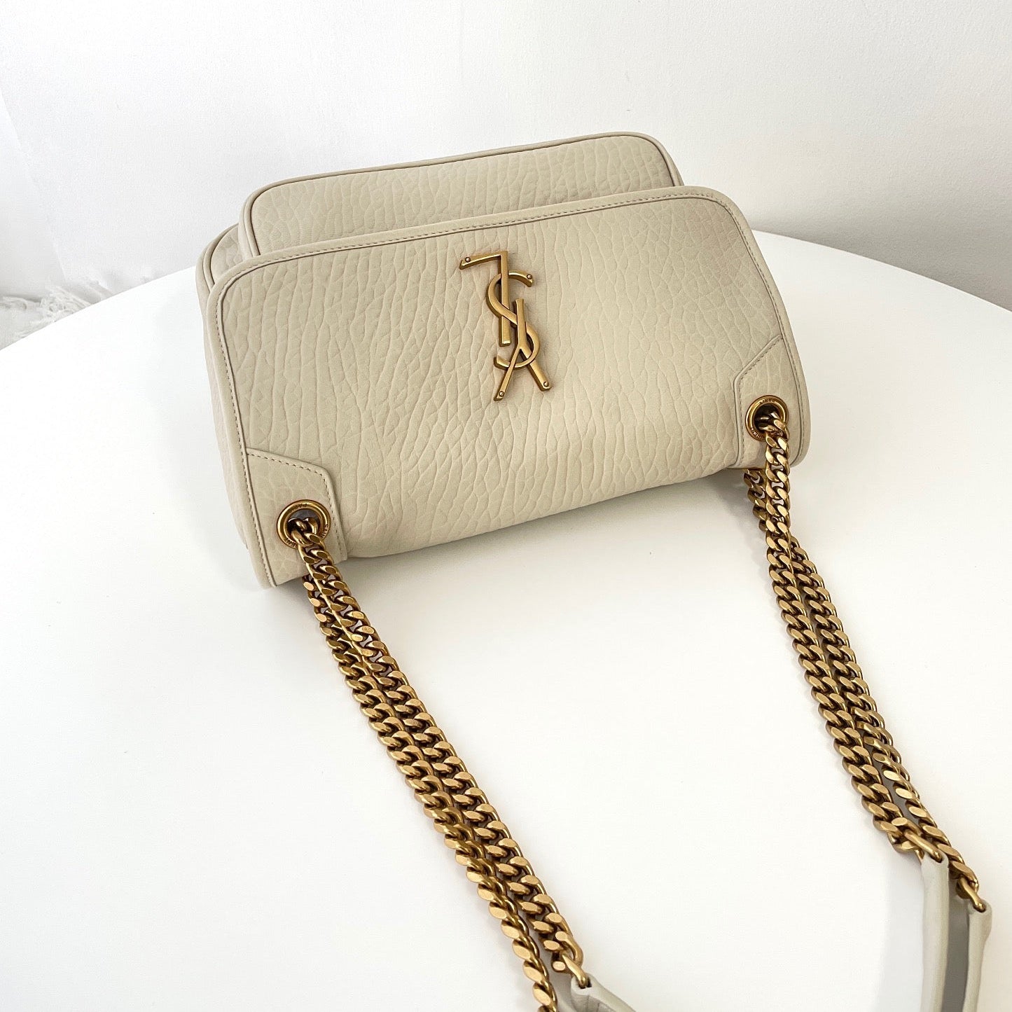 Cream White Leather Niki Shoulder Bag - Level 5