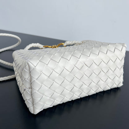 Small Andiamo Tote White Woven Leather BTV - Level 5