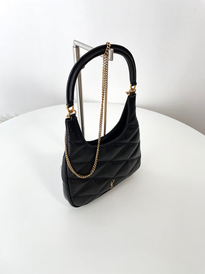 Black Leather Sade Hobo Chain Bag YLS - Level 5