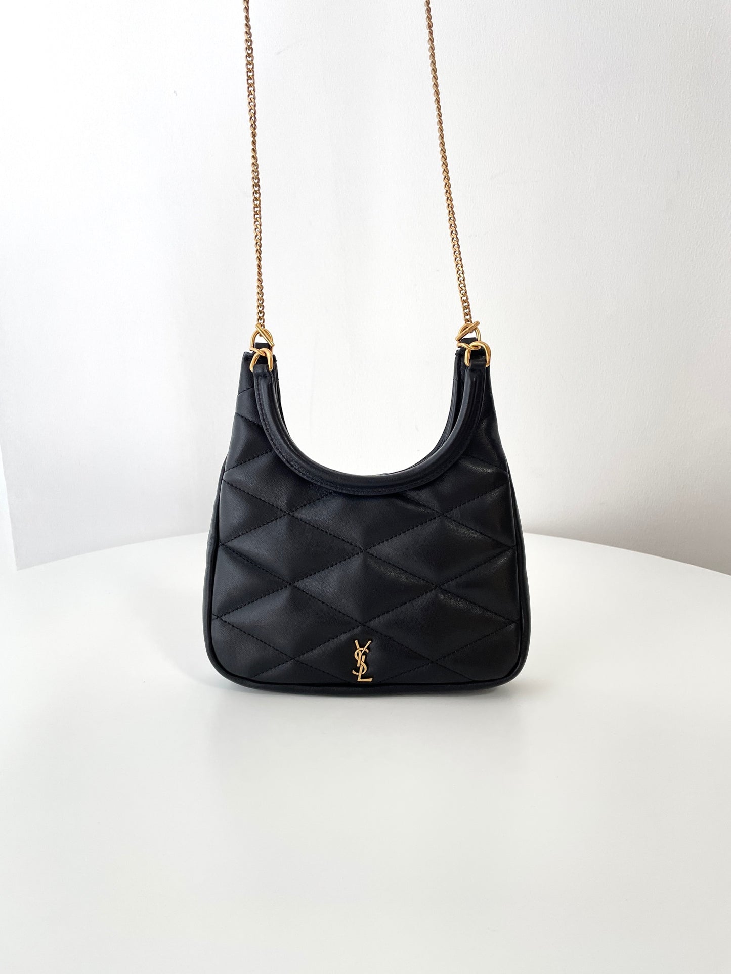 Black Leather Sade Hobo Chain Bag YLS - Level 5