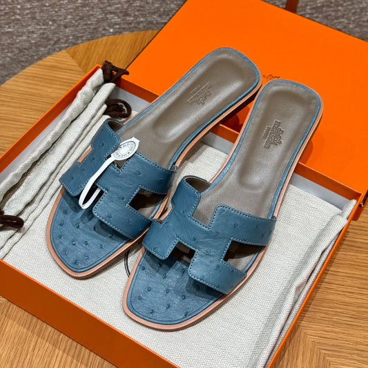 Blue Ostrich Oran Sandals - Level X