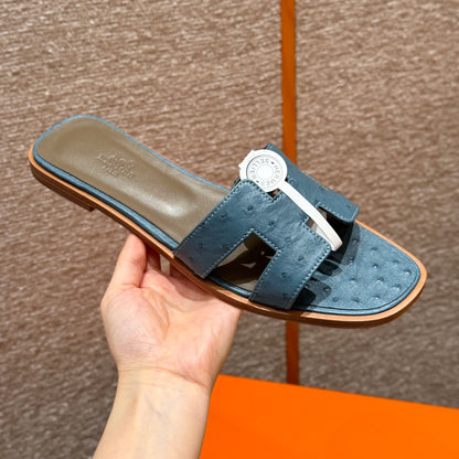 Blue Ostrich Oran Sandals - Level X