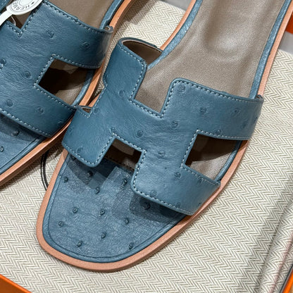 Blue Ostrich Oran Sandals - Level X