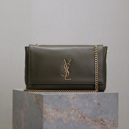 Reversible Kate Khaki Green Leather & Suede YLS - Level 5