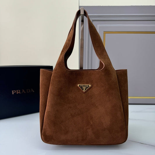 Dark Brown Suede Shopping Bag PRD - Level 5