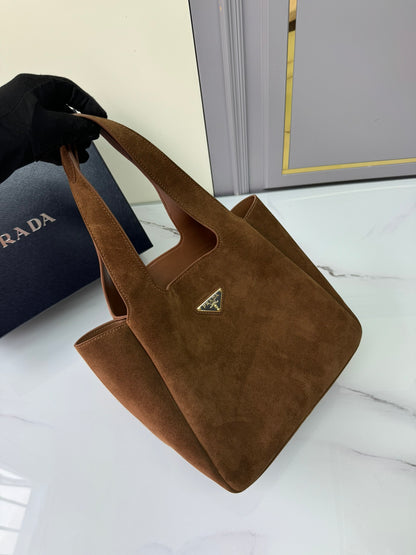 Dark Brown Suede Shopping Bag PRD - Level 5