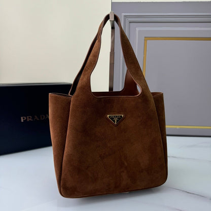 Dark Brown Suede Shopping Bag PRD - Level 5