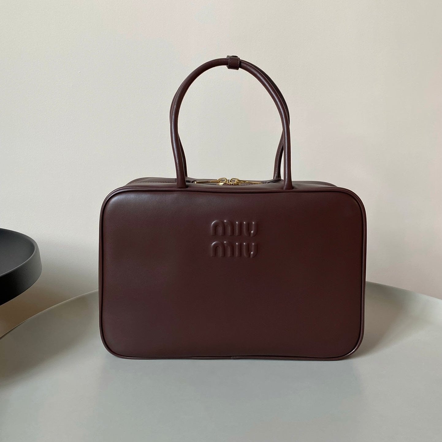 Brown Leather Beau Bag MIU - Level 5