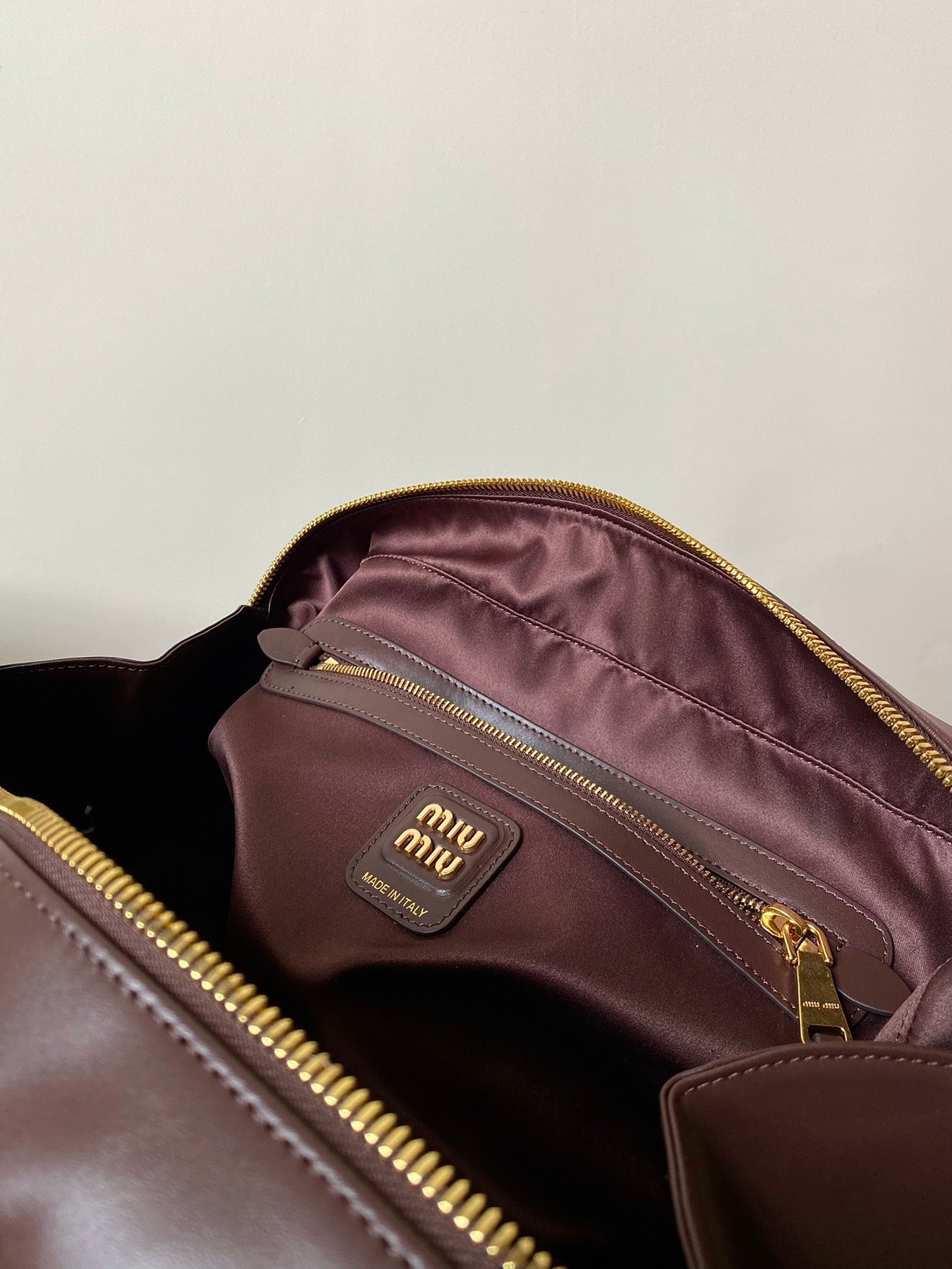 Brown Leather Beau Bag MIU - Level 5