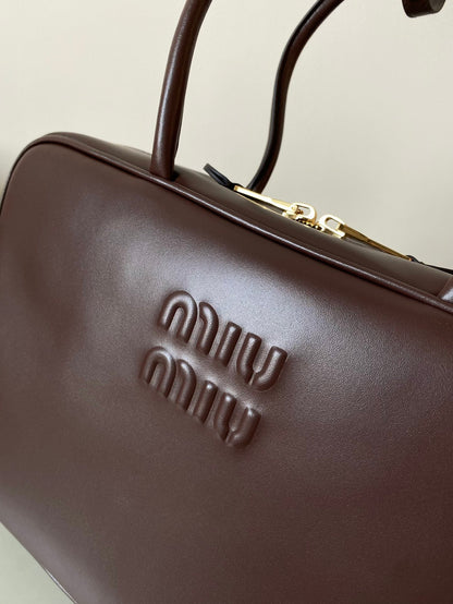 Brown Leather Beau Bag MIU - Level 5