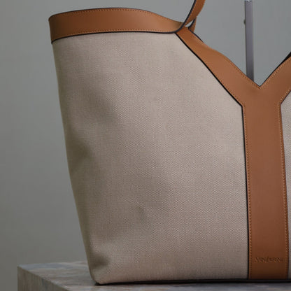 Y Tote Brown Leather & Canvas YLS - Level 5