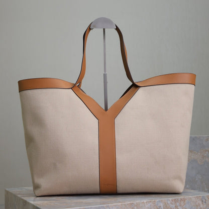 Y Tote Brown Leather & Canvas YLS - Level 5