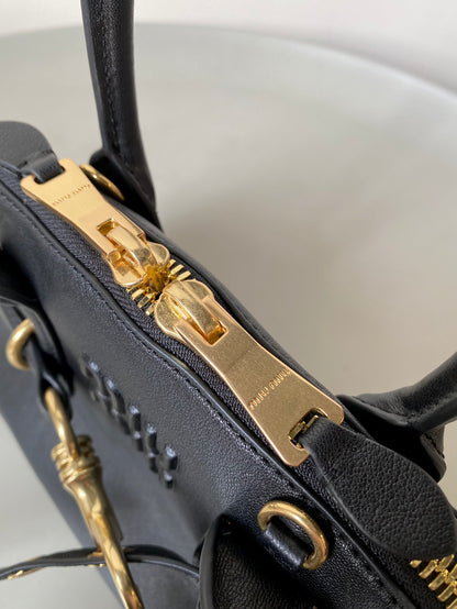 Black Leather Adventure Bag MIU - Level 5