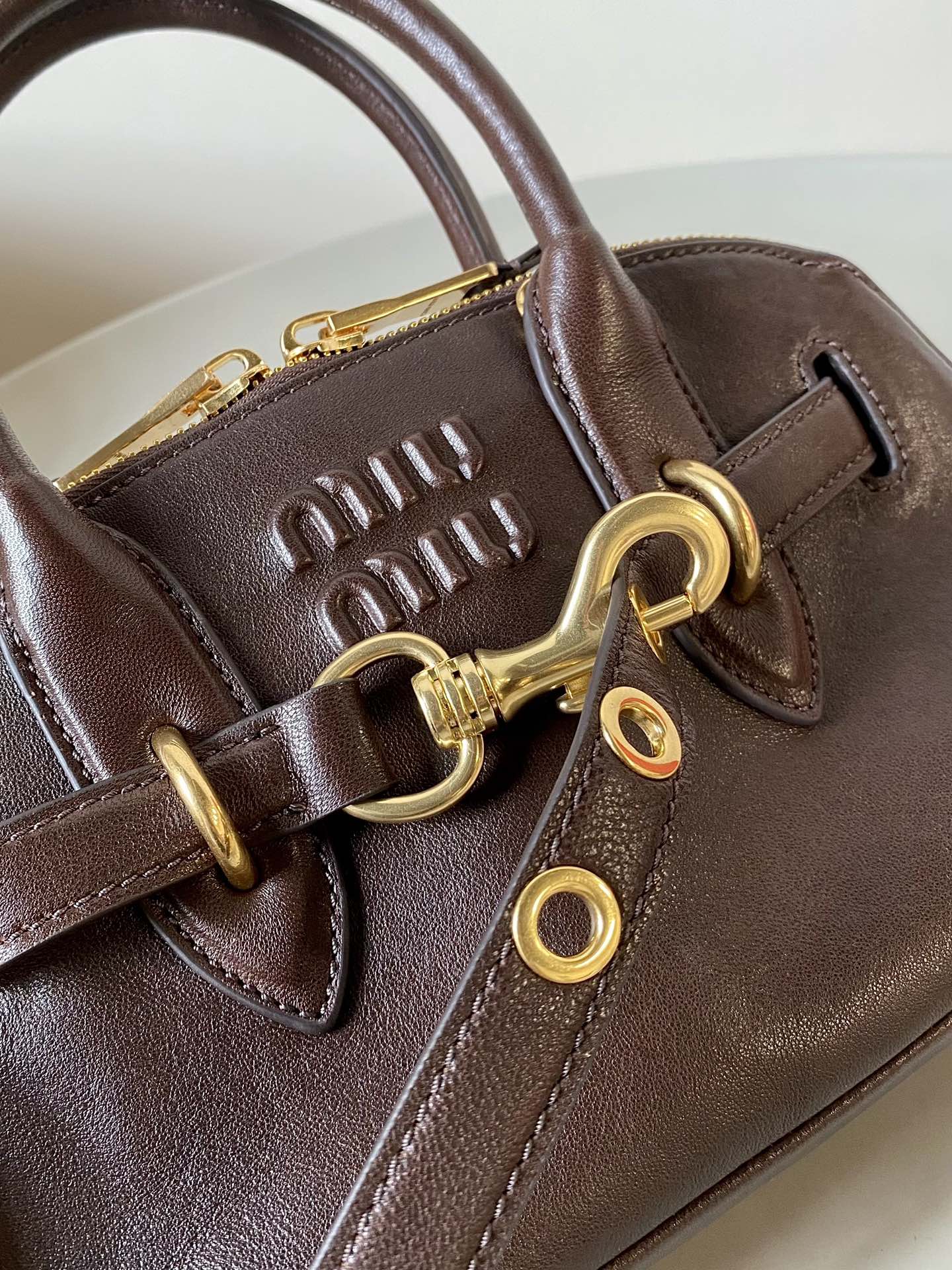 Brown Leather Adventure Bag MIU - Level 5