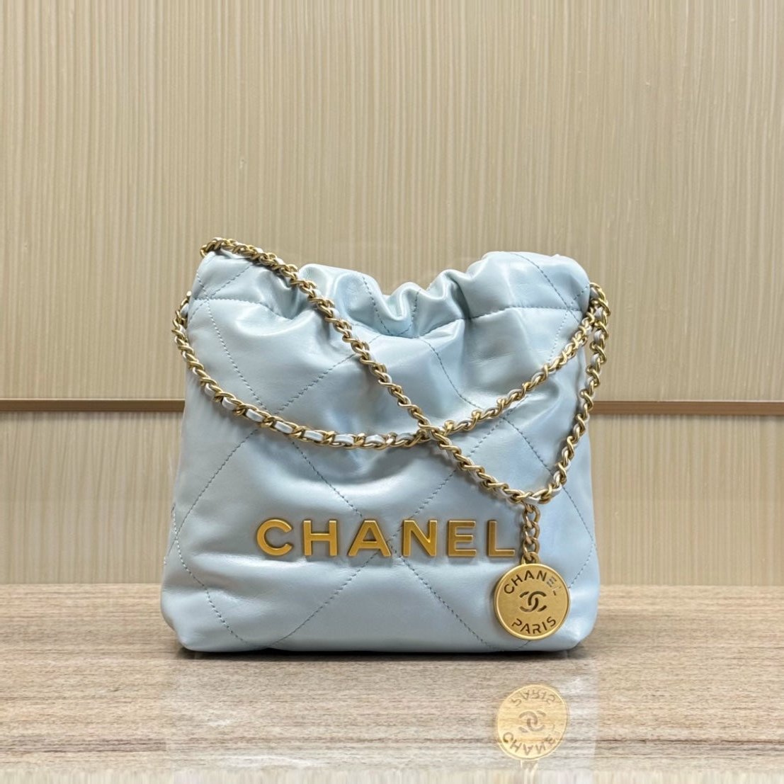 22 Mini Bag Light Blue Lambskin Leather CNL - Level 5