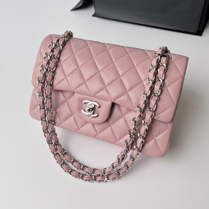 Rose Pink Caviar Leather Small Flap Bag CNL - Level X