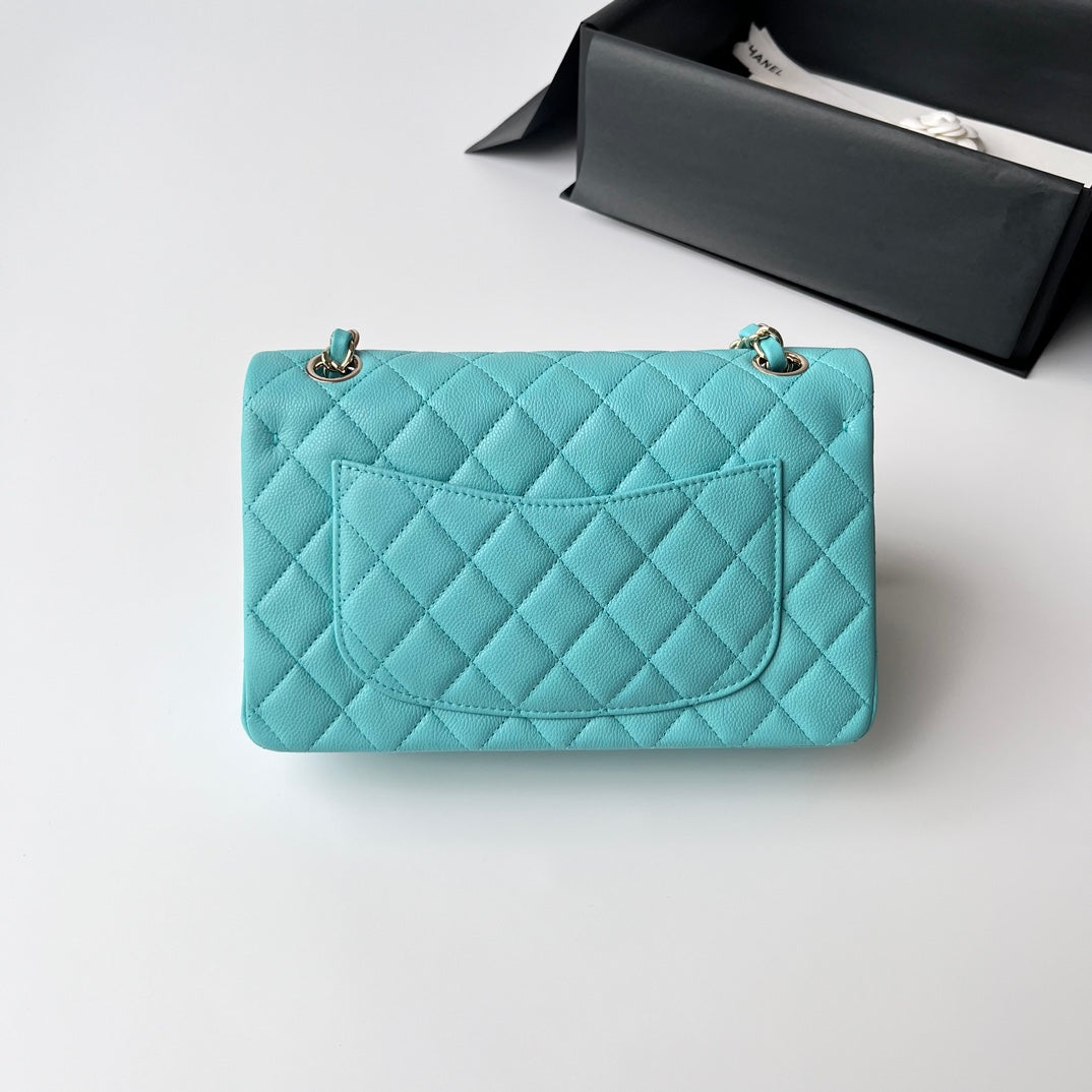 Bright Blue Caviar Leather Small Flap Bag CNL - Level X