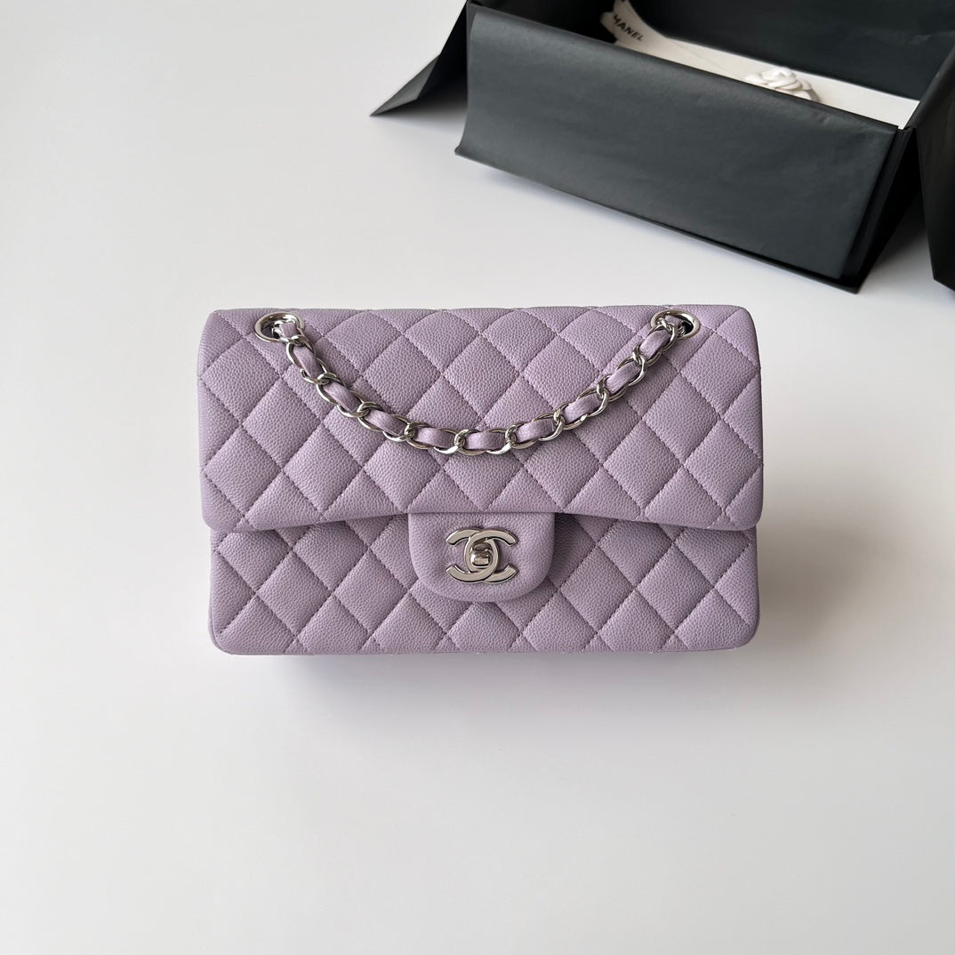 Light Purple Caviar Leather Small Flap Bag CNL - Level X