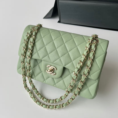 Light Green Caviar Leather Small Flap Bag CNL - Level X